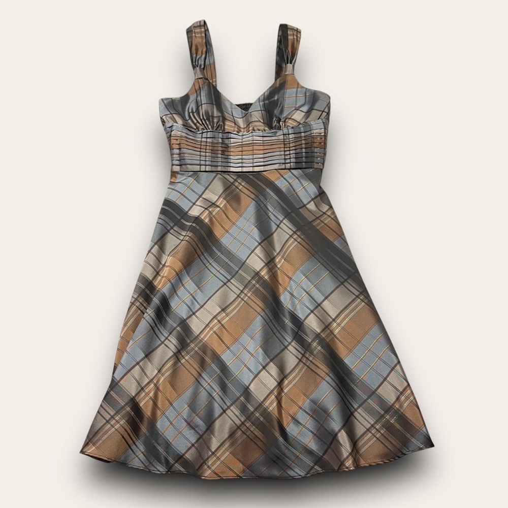 Vintage Plaid Sleeveless Midi Dress Size 6 Boho Farmers Daughter 90s